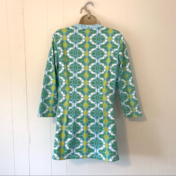 J. McLaughlin Abstract Design 3/4 sleeve tunic dress top size S - Picture 5 of 6